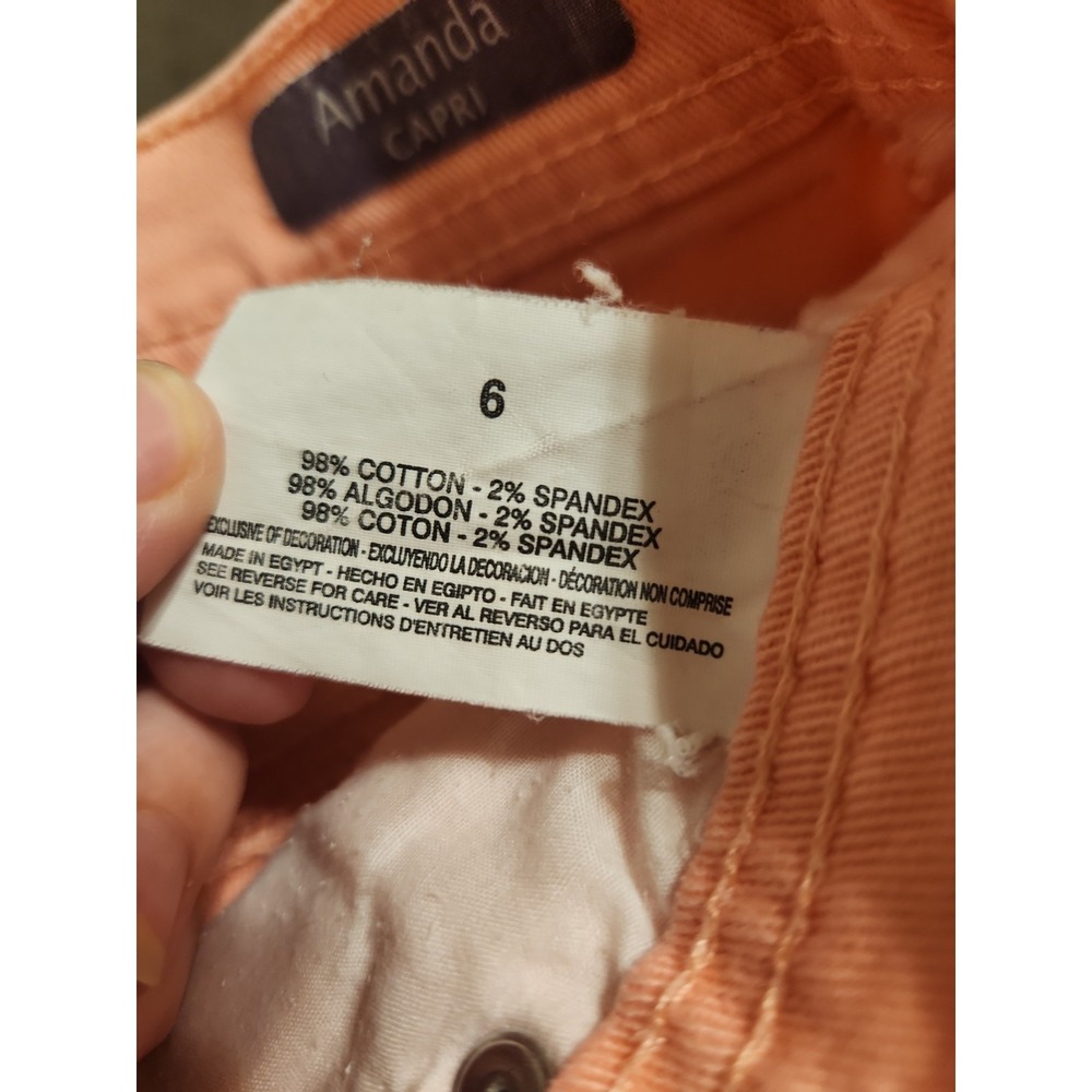 Gloria Vanderbilt Amanda Capris Women Size 6 Pink Cotton Stretch Slimming Summer - Picture 10 of 15